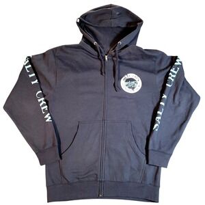 Salty Crew Mens Refuge Full Zip Hoodie Navy Blue Graphic Sweatshirt Medium